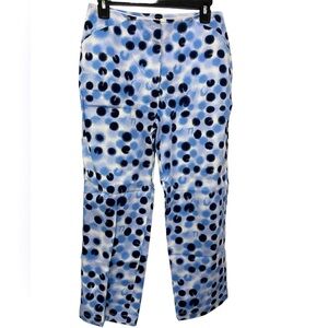 Willi Smith• NWT, Fun Spotted Blue White Wide Leg Pants, Size 8P